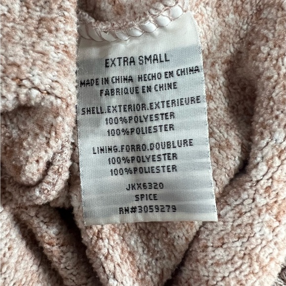 Thread + Supply 1/4 Zip Heathered Pink Drawstring Button Down Hoodie Extra Small - Picture 8 of 9